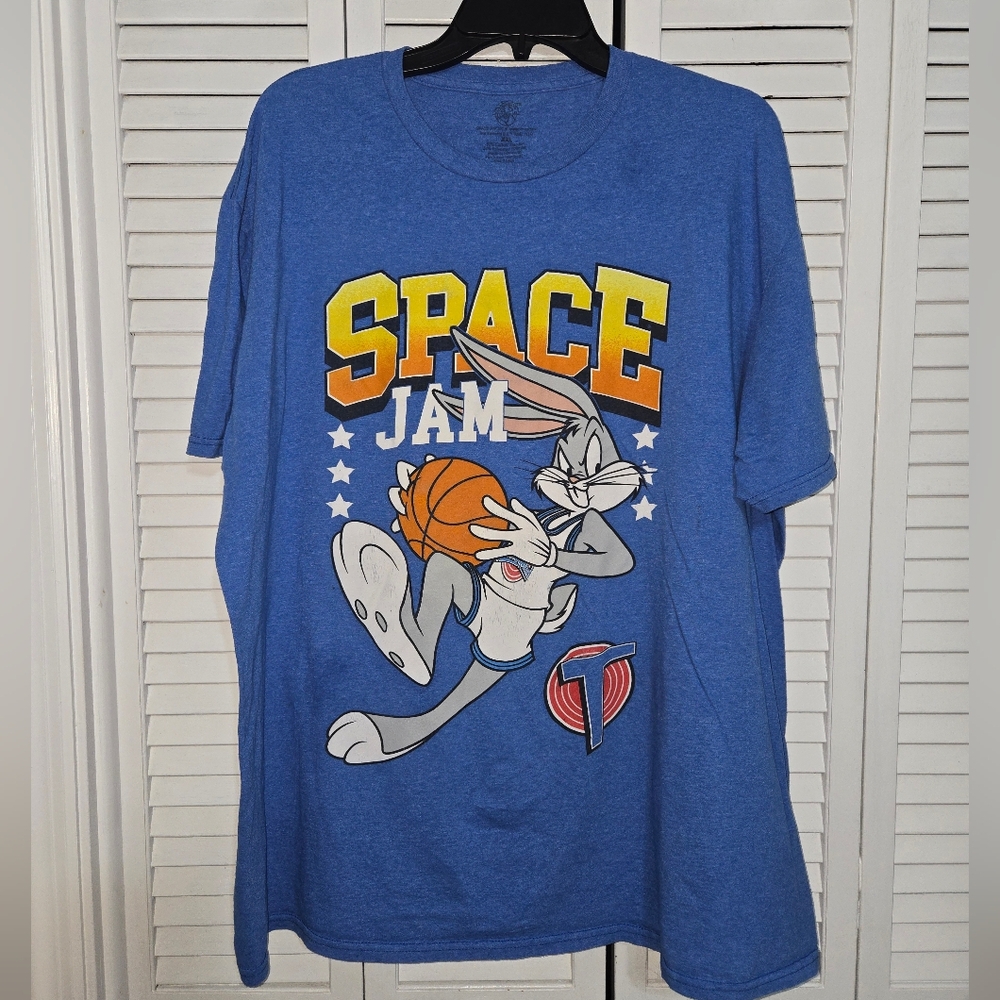 Space Jam Size XXL Blue Graphic T-Shirt